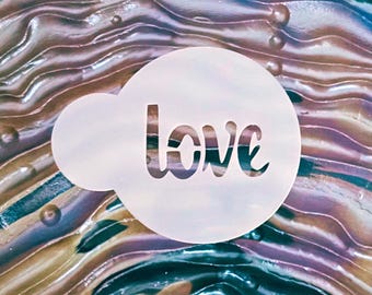 Love Cookie Stencil | Reusable Mylar Stencil for Cookies, Cakes & Crafts | Valentine’s Day, Wedding, Anniversary Decor