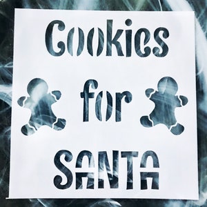 Cookie For Santa Stencil, Reusable Christmas Stencil, Holiday Decor Stencils, Christmas Design