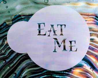 Eat Me Cookie Stencil: Reusable Mylar Stencils, Macaron Stencil, Latte Art Stencil, Face Paint Stencil