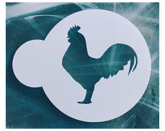 Rooster Cookie Stencil, Reusable Rooster Stencil, Rooster Coffee Stencil, Rooster Cake Stencil, Rooster Template, DIY Rooster