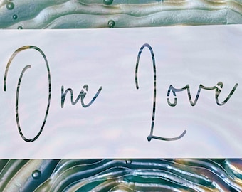 One Love Stencil for Painting, Reusable Mylar Stencil for Wood Signs, Walls & DIY Crafts