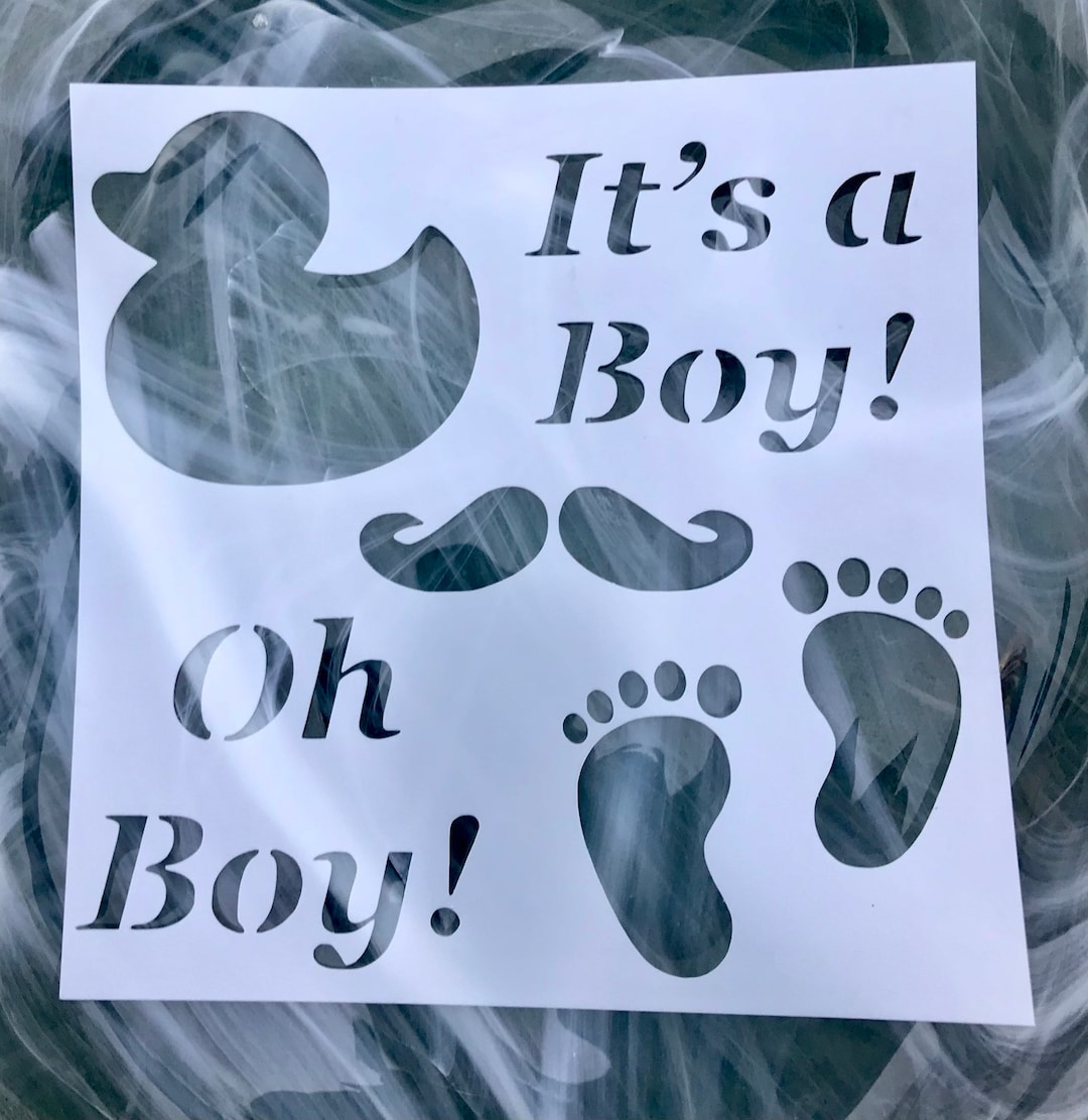 Baby Shower Cookie Stencil Set, It’s A Boy Baby Shower Stencils ...