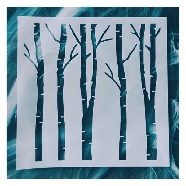 Birch Trees Stencil, Reusable Trees Stencil, Home Decor Stencils, Birch Trees Design