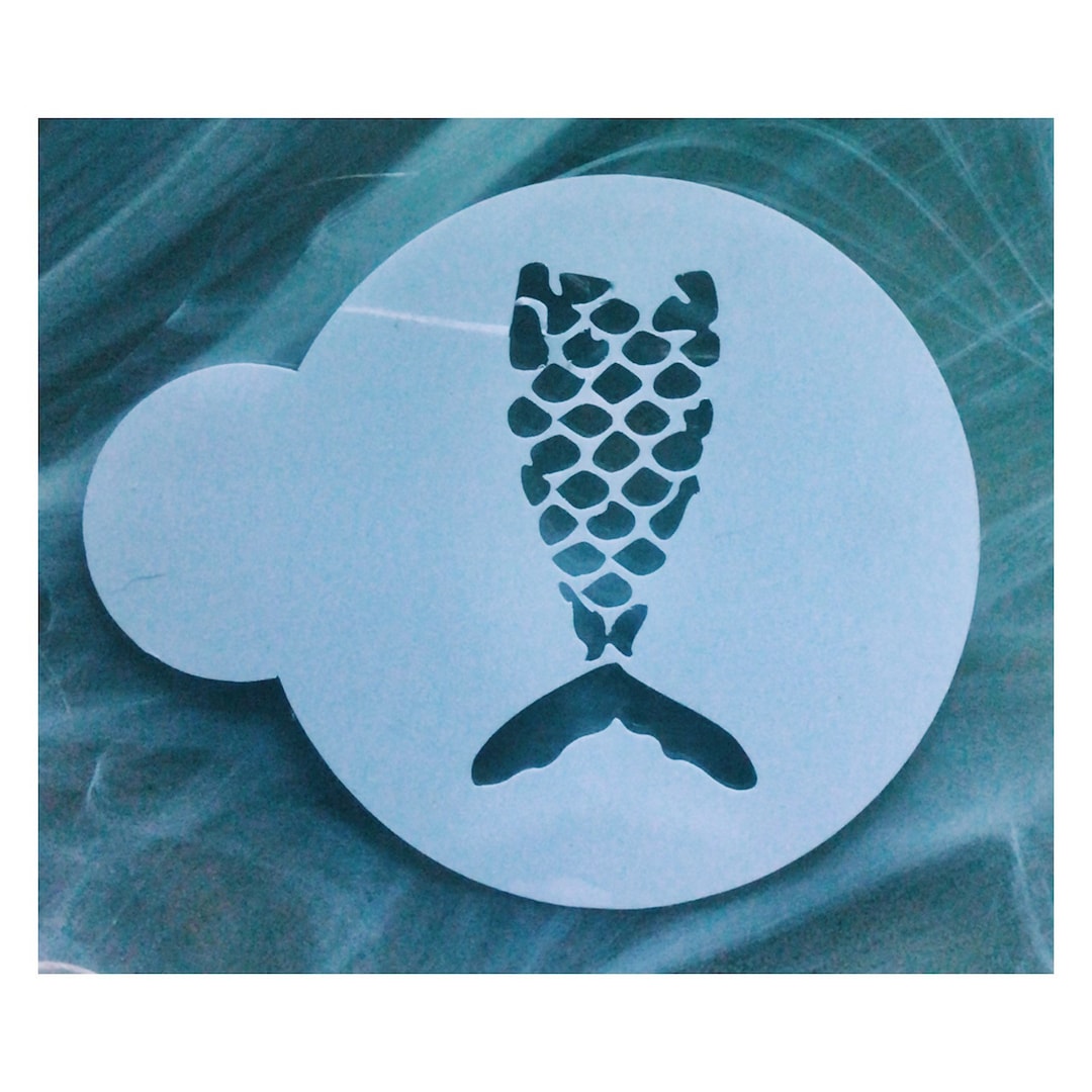 Reusable Mermaid Tail Cookie Stencil, Mermaid Tail Stencil, Cookie ...