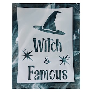 Witch And Famous Stencil, Reusable Halloween Stencil, Halloween Witch Stencil for Crafts