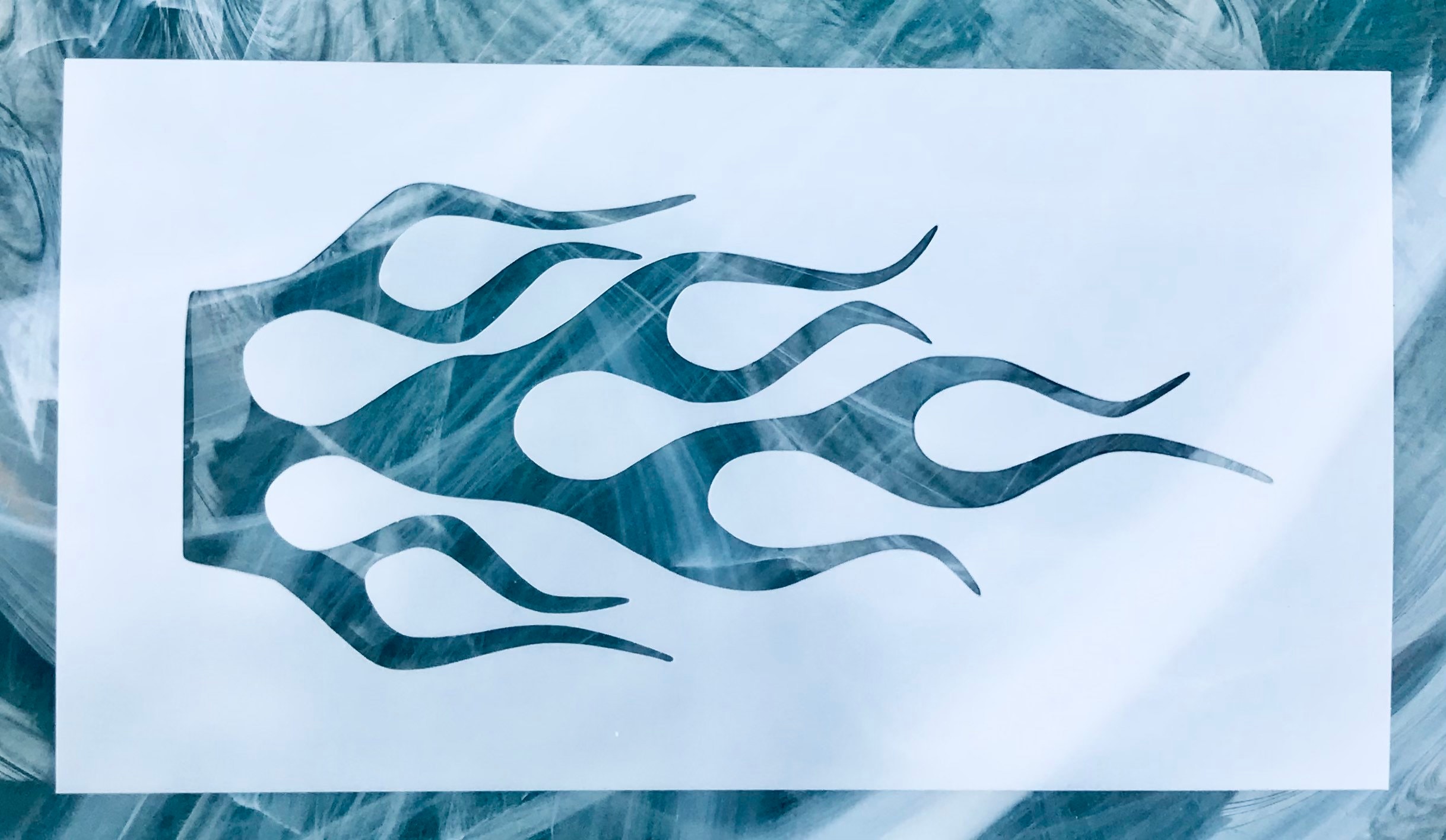 Plantilla de llamas reutilizable: Plantilla de Mylar Hotrod Fire