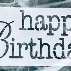 Happy Birthday Stencil, Reusable Happy Birthday Stencil Sheet, Birthday ...