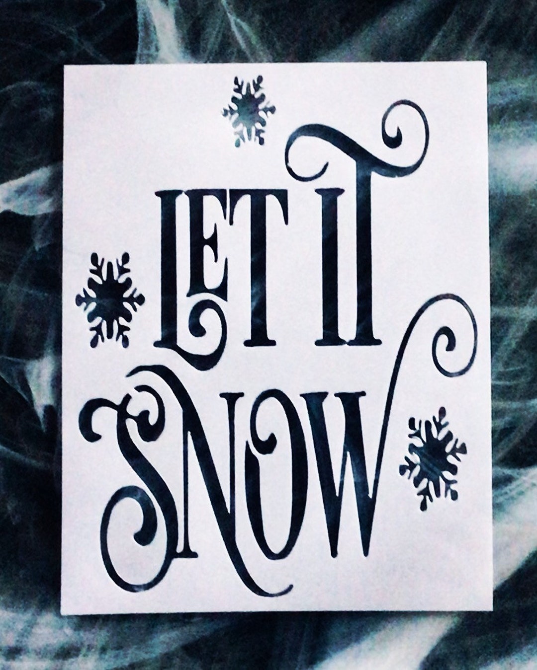 Let It Snow Stencil, Reusable Winter Stencil, Christmas Stencil ...