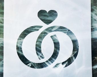 Heart Ring Stencil: Reusable Mylar Love Stencil for Crafts
