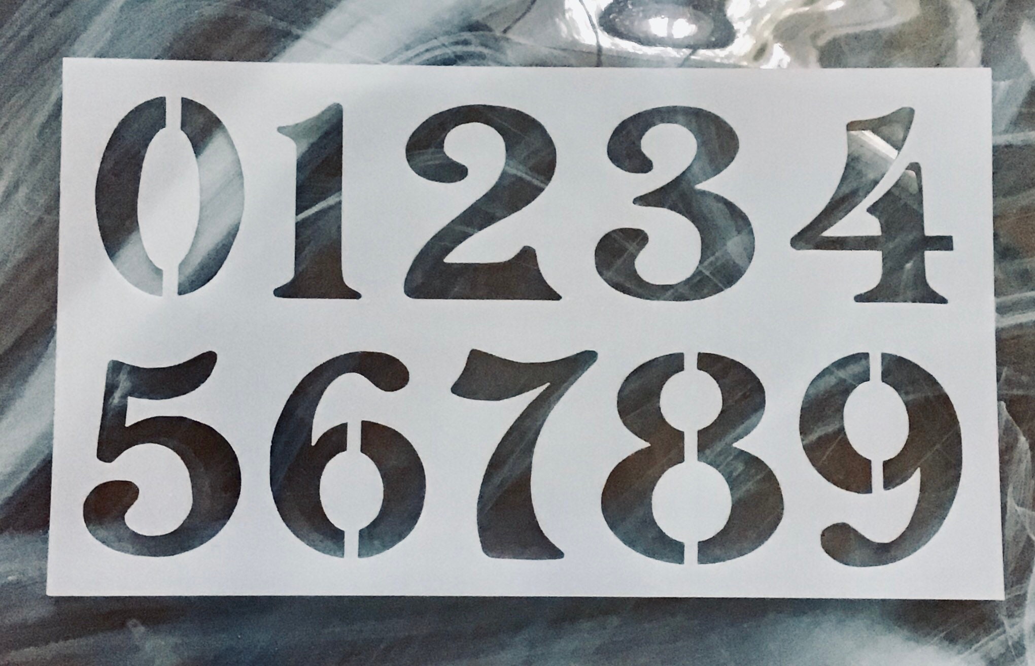 Numbers Stencil Reusable Curb Numbers Stencil House Number Etsy