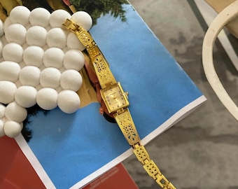 Luxury Gold Women's Watch, Elegant Stainless Steel Bracelet Wristwatch for Ladies, Modern Gold Jewelry Clock,Chic Gift for Her, 2026 Fashion