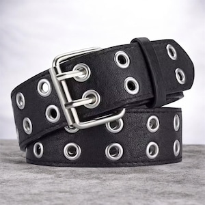 Y2K Gothic Rivet Belt for Women, Streetwear PU Leather Waist Belt for Jeans, Emo Alt Fashion Studded Belt, Punk Rock Daily Wear Accessory