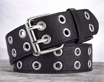 Y2K Gothic Rivet Belt for Women, Streetwear PU Leather Waist Belt for Jeans, Emo Alt Fashion Studded Belt, Punk Rock Daily Wear Accessory