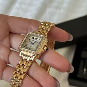 Gold Stainless Steel Women’s Watch – Luxury Square Quartz Bracelet Watch – Elegant Business Wristwatch – Minimalist Ladies Gift image 3