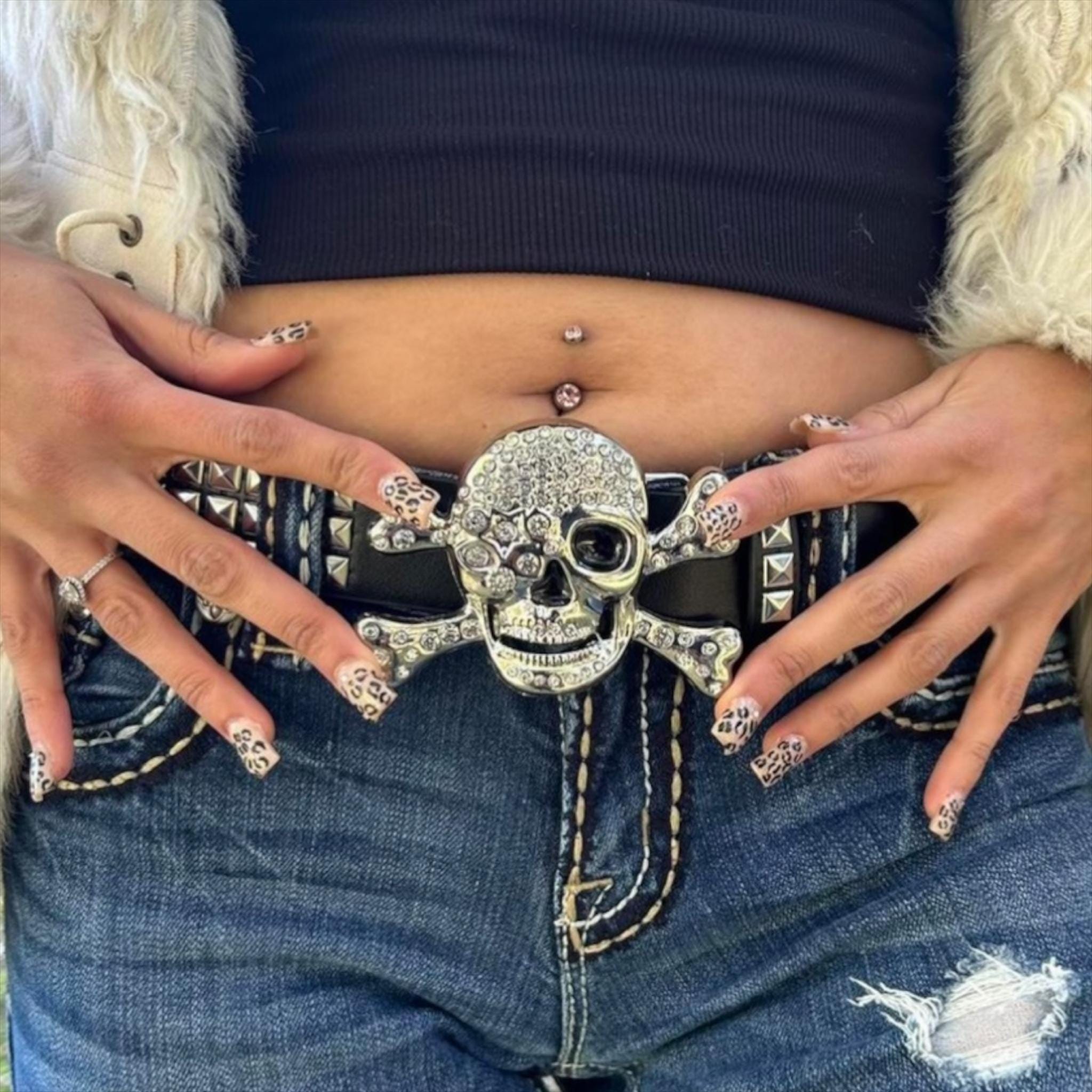 Black Womens Belt With Rhinestones - Etsy Black Womens Belt With Rhinestones - Etsy