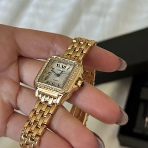 Gold Stainless Steel Women’s Watch – Luxury Square Quartz Bracelet Watch – Elegant Business Wristwatch – Minimalist Ladies Gift image 4