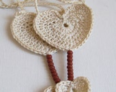 Crochet Heart Barefoot sandals - cream barefoot sandles - beach wedding shoes - bridesmaid accessory - beach anklet - nude summer shoes