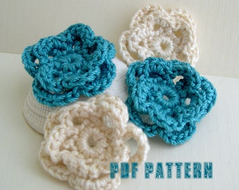Easy Crochet Flower Pattern - Floral Embellishment (PDF Pattern)