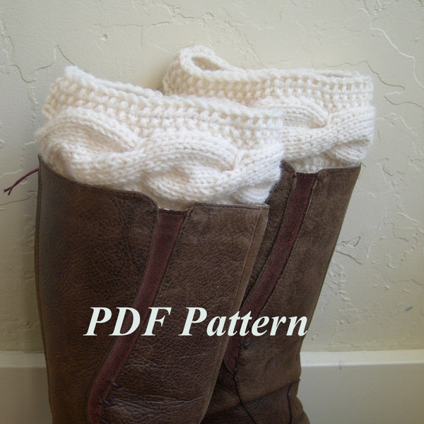 Cable knit Boot Cuffs Pattern, Boot cuffs tutorial, Easy Knit and Crochet PDF Pattern, Cable knit Legwarmer pattern, boot toppers tuto