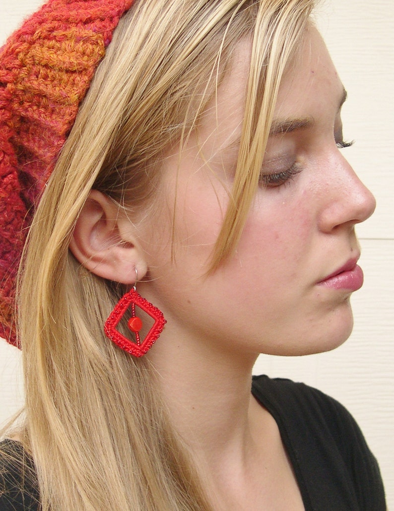 Mint Blue Crochet Earrings Mint Bridesmaid Earrings Mint Etsy