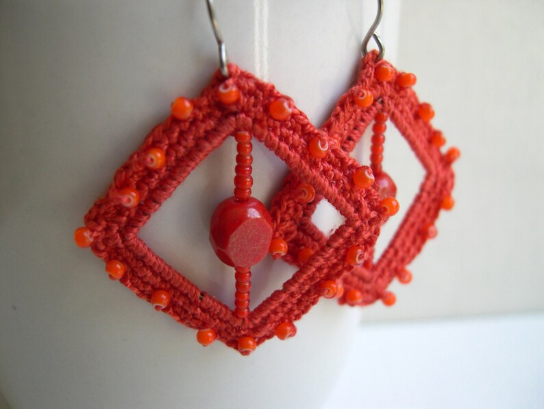 Mint Blue Crochet Earrings Mint Bridesmaid Earrings Mint Etsy