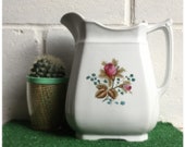 ALFRED MEAKIN - Royal Ironstone China - Moss Rose - England 19th Century - Antique Decorative Pitcher - 194