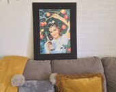 PEPSI, Co. Vintage Poster Gal - 1994 Reproduction - (Black Matte removable) - Ships Flat - Ready to Frame - 985