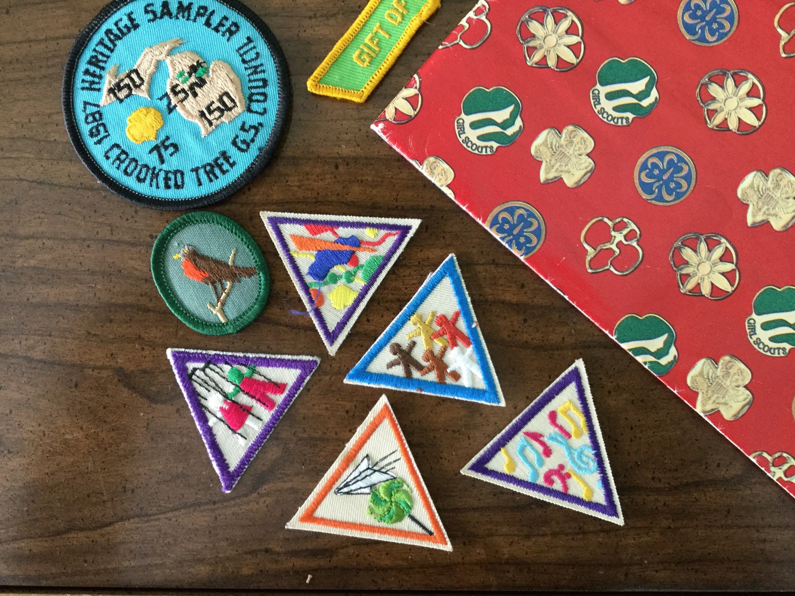 GIRL SCOUTS Emblem Vintage Wrapping Paper Sheets set of Two Etsy