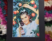 PEPSI, Co. Vintage Poster Gal - 1994 Reproduction - (Black Matte removable) - Ships Flat - Ready to Frame - 985