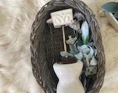 WATER CLOSET DIORAMA Vintage Bathroom Door Decor - Whimsical Folk Art - 1442