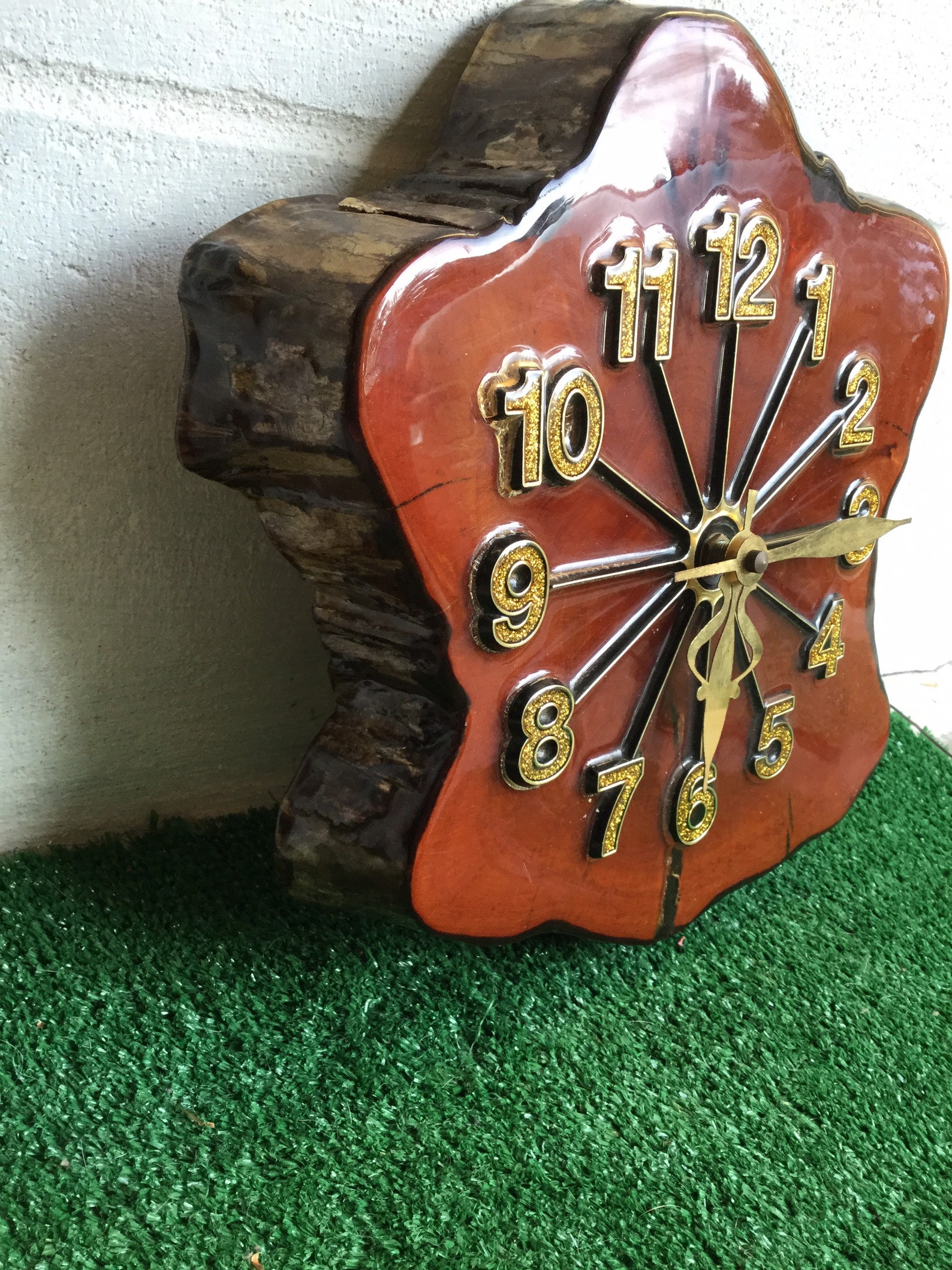 CYPRESS Vintage Glazed Wood Clock & Michigan Shaped Stationary Etsy