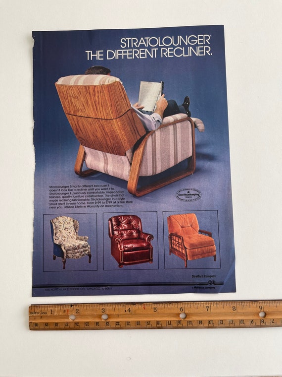 STRATOLOUNGER Authentic Original 1980s Magazine Print Ad Page for