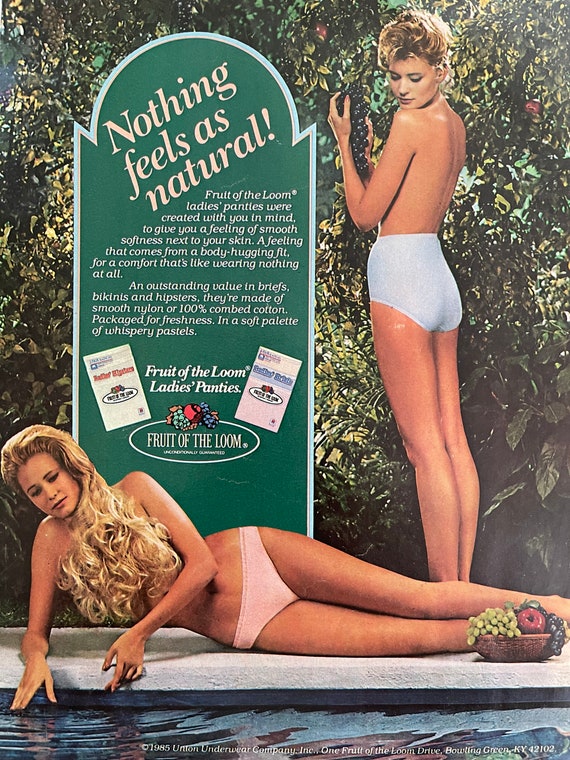 UNDERWEAR Products Vtg Magazine Ads 5 Sears,bill Blass, Fruit of the Loom,  Hanes, Jockey 1980s Magazine Pages Great for Craft 1709 