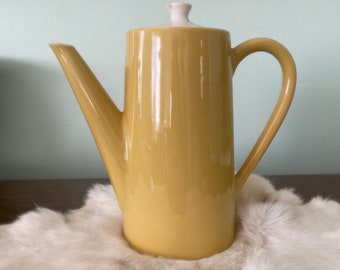 MIDCENTURY Vintage Mustard Yellow Teapot - Decorative Ceramic - Handle Crack - Sold as is - #1648