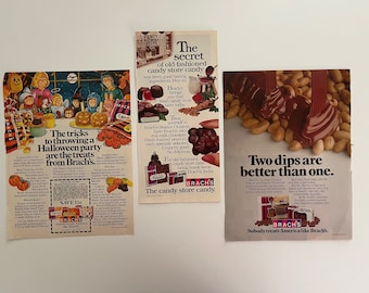 BRACHS CANDY Products Vintage Magazine Ads 3 1980s Magazine Pages Great for  Scrapbooking, Collage, Craft, Framing 1706 