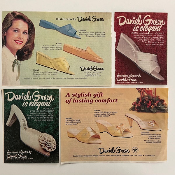 DANIEL GREEN Footwear Vintage 1980s Magazine (4) Paper Advertisements - #1718