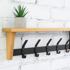 Industrial Metal Wood Shelf | Floating Entryway Shelf | Modern Wall Mounted Organizer