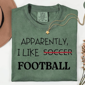 Apparently I Like Soccer FOOTBALL – Funny Sports Design, Soccer Crossed Out, Football Fan Humor, European Sports Culture, Satire Quote