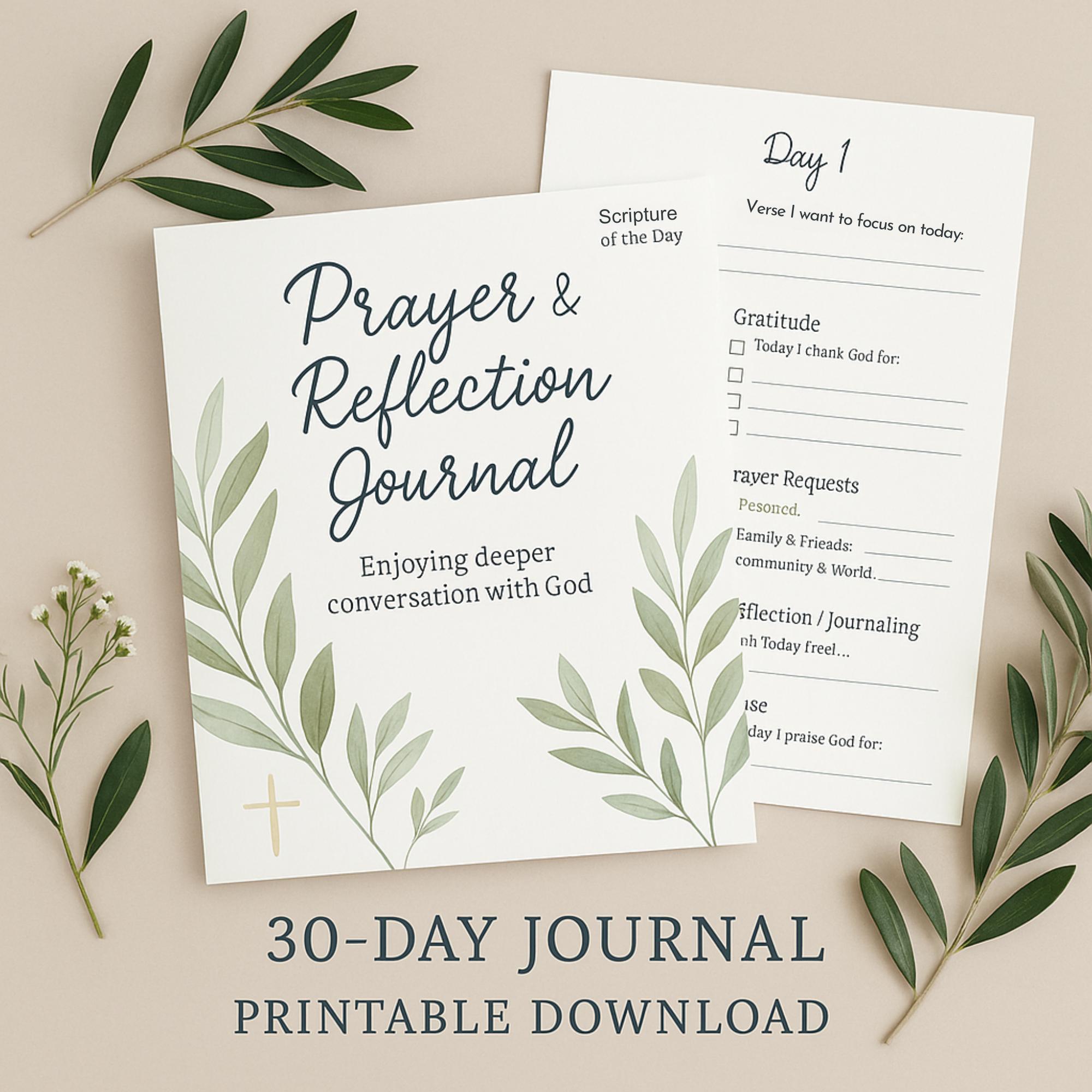 30-day Prayer & Reflection Journal | Guided Christian Printable ...