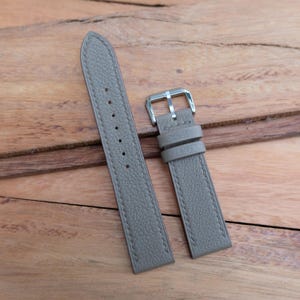 Taupe Togo handmade leather watch strap.Personalize,Custom watch strap.All size...24mm,23mm,22mm,21mm,20mm,19mm,18mm