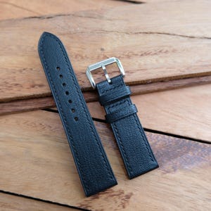 Black alran sully handmade leather watch strap.Personalize,Custom watch strap.All size...24mm,23mm,22mm,21mm,20mm,19mm,18mm