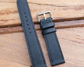 Handgefertigtes schwarzes Epsom Lederarmband: Personalisieren, kundenspezifisch .Alle Größe