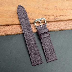 Purple Epsom handmade leather watch strap.Personalize,Custom watch strap.All size...24mm,23mm,22mm,21mm,20mm,19mm,18mm