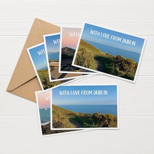 Conjunto de cartões postais imprimíveis – Com amor de Dublin | 6 cartões digitais + modelo de verso | Fotografia da natureza da costa irlandesa