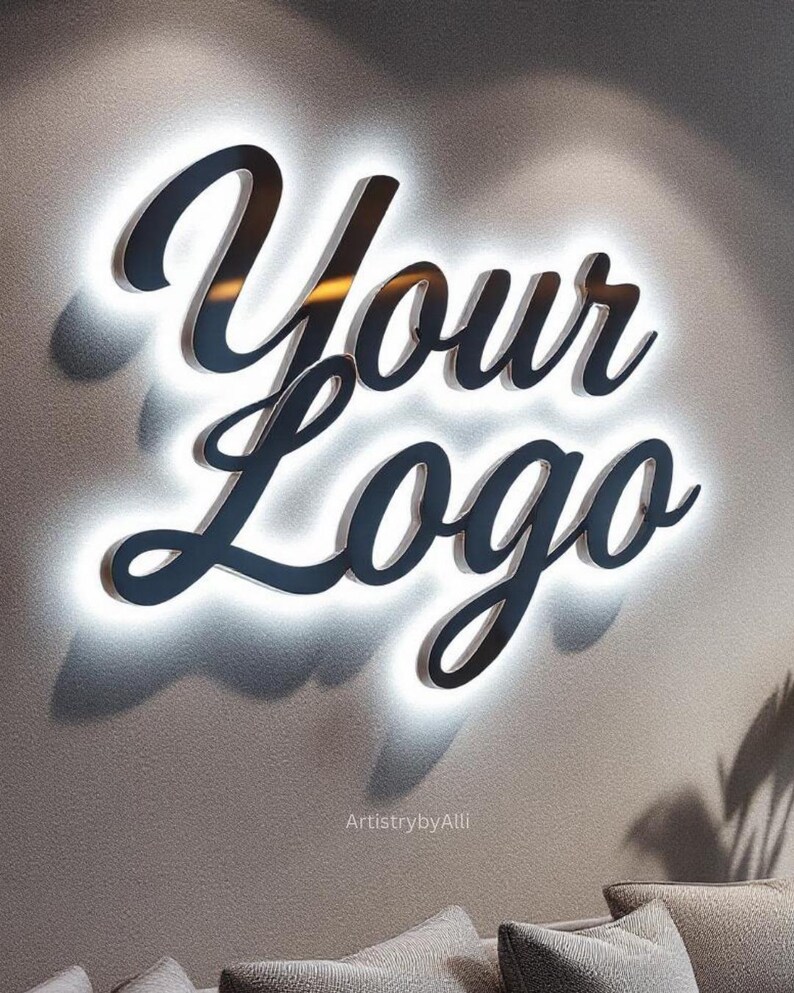 Custom 3D Metal Backlit Logo Sign, Business Signage - Etsy
