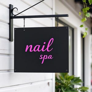 Salon sign, Metal 3d sign, Blade signage, Metal wall hanging sign, Outdoor metal sign, Round blade sign, Double sided sign,Custom blade sign