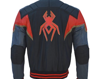 Miles Morales Spider Man Fabric Jacket with Spider Logo