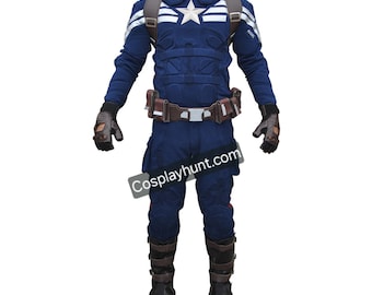 Costume da attacco stealth di Capitan America (tessuto elasticizzato testurizzato) con stella di metallo