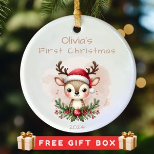 Babys First Christmas Ornament, Personalized Baby&#39;s First Christmas Ornament, 1st Christmas Ornaments Baby Girl Boy, New Baby Gift Keepsake