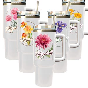 60th Birthday Gift For Women, Personalized 60th Birthday Tumbler With Handle 40oz, Custom 60th Birthday Travel Mug, 60th Birthday Gifts Cup